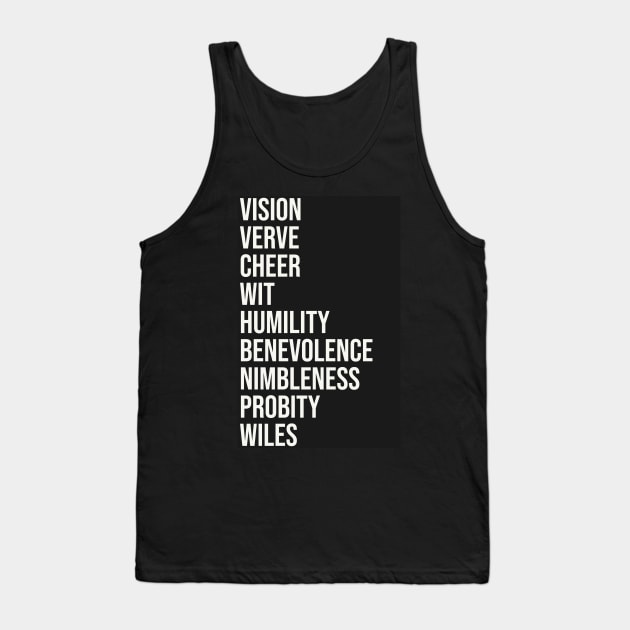 Severance Nine Virtues Poster Tank Top by Digital GraphX